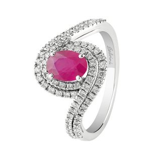 Salvini - Anello Dora Ext - Oro Bianco - Diamante/Rubino