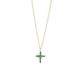 Salvini - Collier Croci S - Oro Giallo - Smeraldo