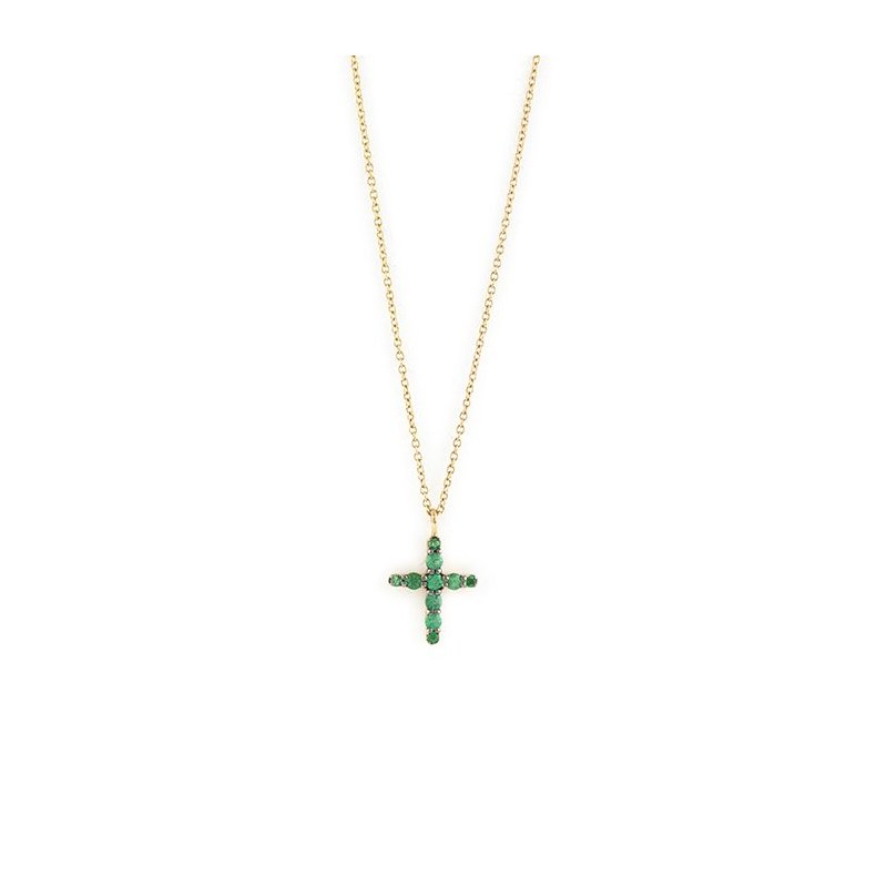 Salvini - Collier Croci S - Oro Giallo - Smeraldo