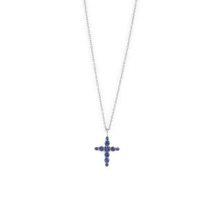 Salvini - Collier Croci S - Oro Bianco - Zaffiro