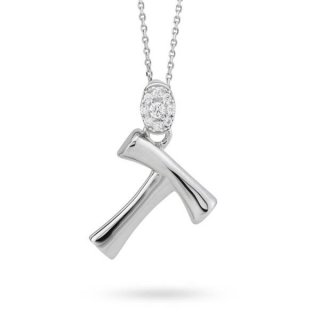 Boccadamo - Collana Lettera T - Argento - Zirconi