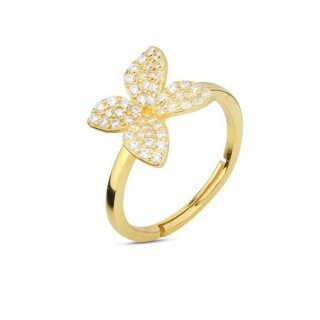 Boccadamo - Anello Argento - Placcato Oro - Zirconi