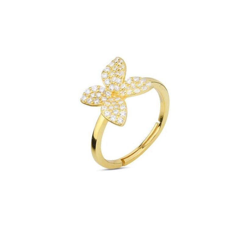 Boccadamo - Anello Argento - Placcato Oro - Zirconi