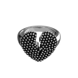Anello John Richmond Cuore Spezzato Brunito Bronzo Argentato Jrbr01Bw
