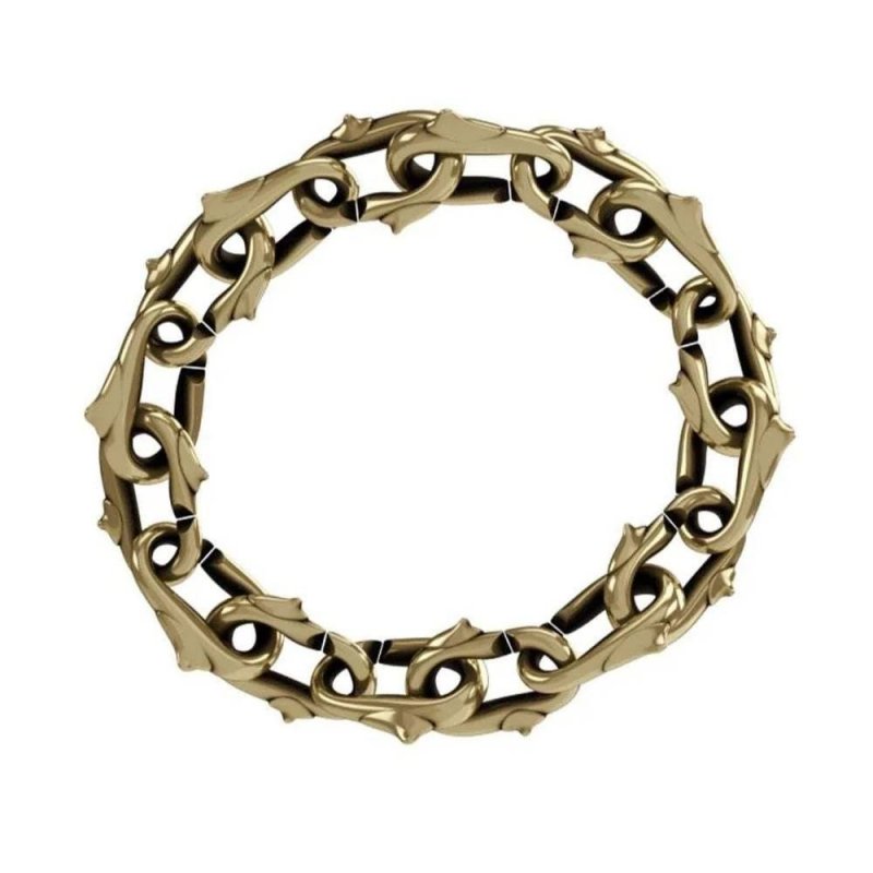 Bracciale Unisex John Richmond Spine 20 Mm Bronzo Dorato Jrtc10By