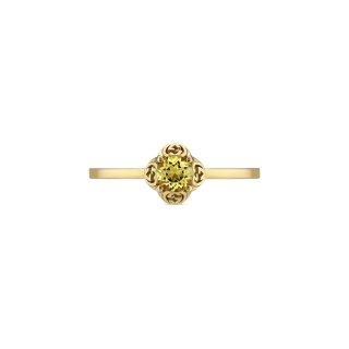 Anello con motivo Interlocking G in oro giallo 18kt e berillo giallo