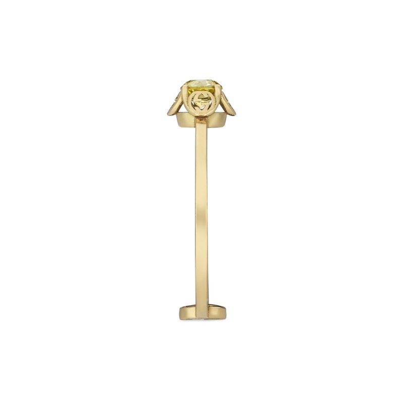 Anello con motivo Interlocking G in oro giallo 18kt e berillo giallo