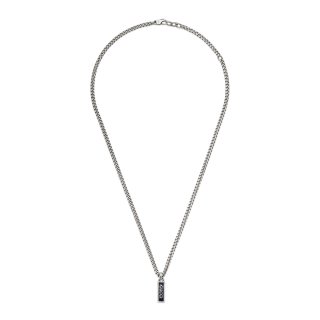 Collana con ciondolo scritta Gucci in argento 925 e smalto nero