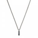 Collana con ciondolo scritta Gucci in argento 925 e smalto nero