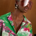 Collana con ciondolo scritta Gucci in argento 925 e smalto nero