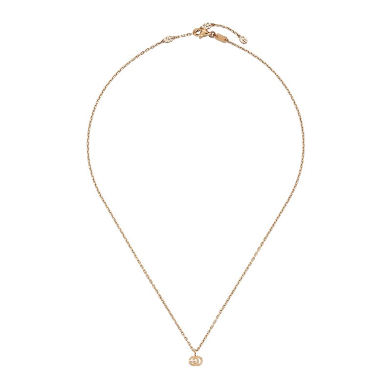 Collana con pendente GG Running in oro rosa 18kt