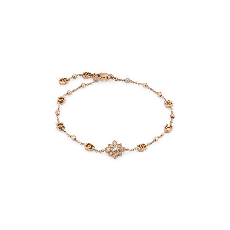Bracciale Flora in oro rosa 18kt e diamanti