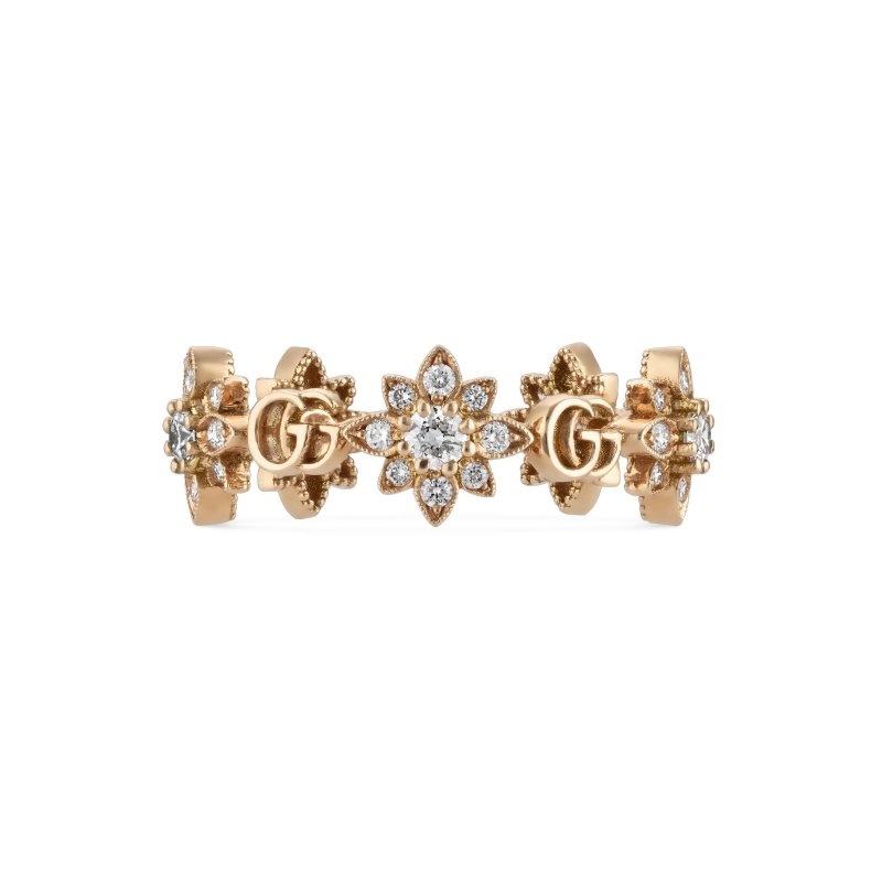 Anello Flora in oro rosa 18kt e diamanti
