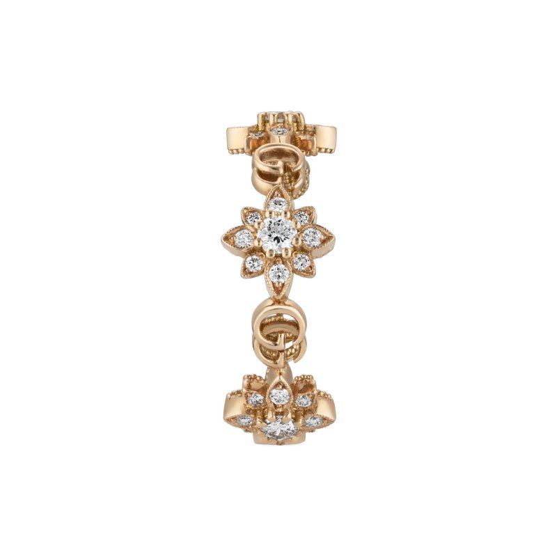 Anello Flora in oro rosa 18kt e diamanti