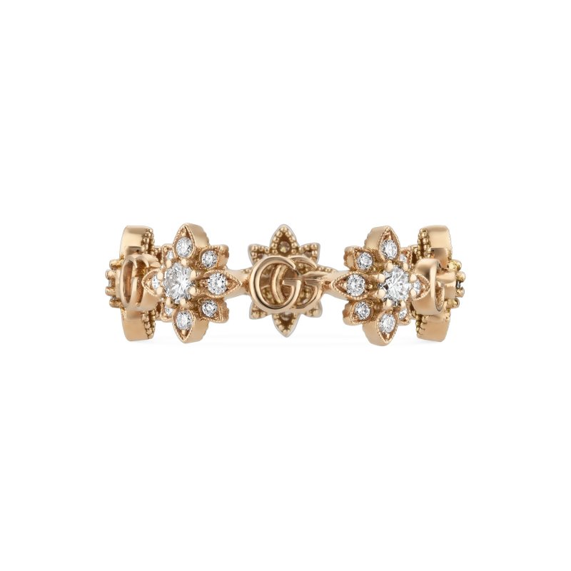 Anello Flora in oro rosa 18kt e diamanti