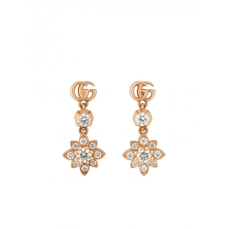 Orecchini Flora in oro rosa 18kt e diamanti