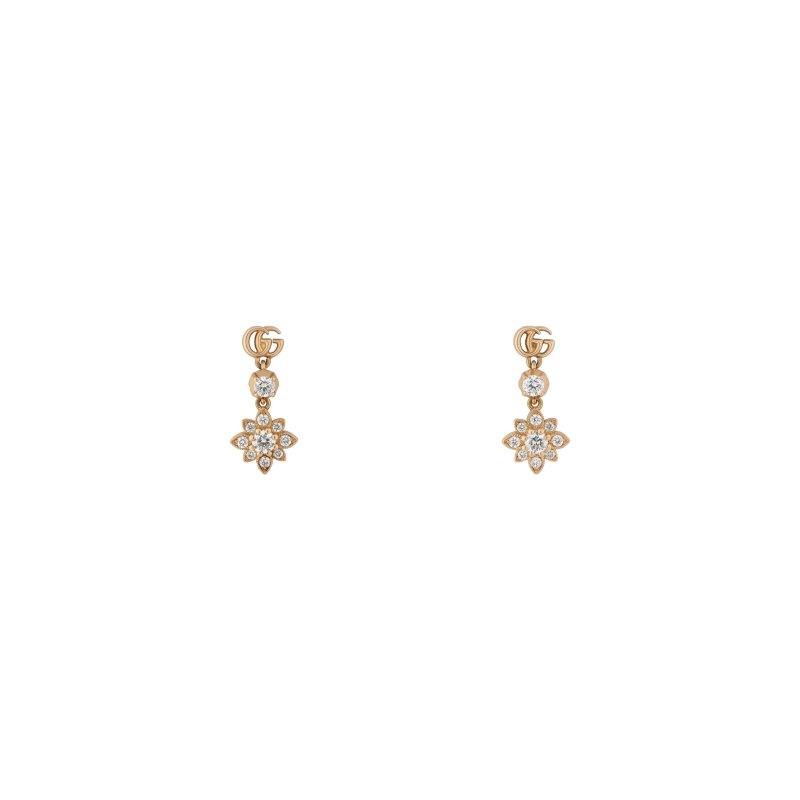 Orecchini Flora in oro rosa 18kt e diamanti