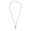 Collana con piastrina in argento 925 con motivo ape e Doppia G