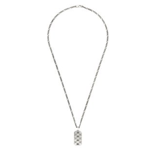 Collana con piastrina in argento 925 con motivo ape e Doppia G