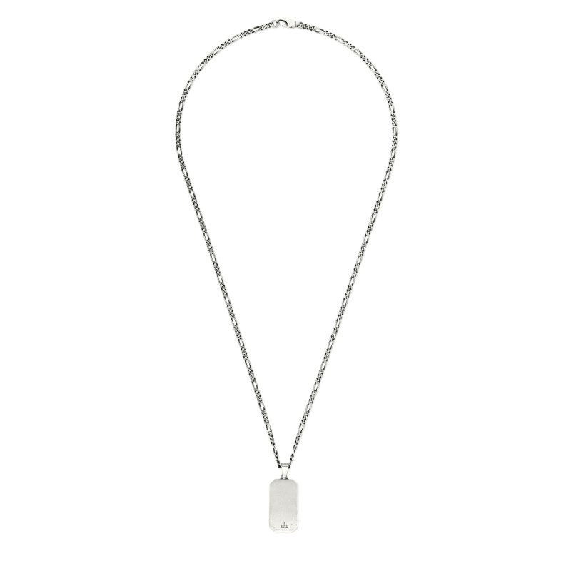 Collana con piastrina in argento 925 con motivo ape e Doppia G
