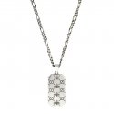 Collana con piastrina in argento 925 con motivo ape e Doppia G