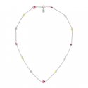 Collana in argento 925 con dettagli Interlocking G e smalto colorato