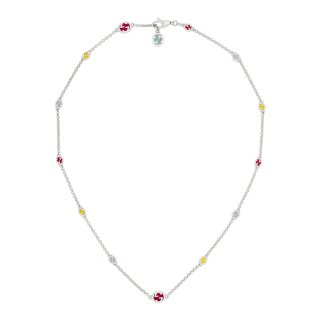 Collana in argento 925 con dettagli Interlocking G e smalto colorato