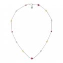 Collana in argento 925 con dettagli Interlocking G e smalto colorato