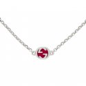 Collana in argento 925 con dettagli Interlocking G e smalto colorato