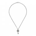 Collana in argento 925 invecchiato con chiave e dettagli Doppia G