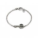 Bracciale in argento 925 invecchiato con chiave e dettagli Doppia G