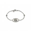 Bracciale in argento 925 invecchiato con dettaglio Doppia G