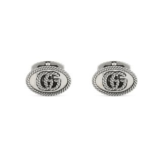 Gemelli in argento 925 invecchiato con dettaglio Doppia G
