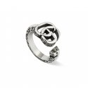 Anello in argento 925 invecchiato con dettaglio Doppia G