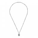 Collana in argento 925 invecchiato con pendente Doppia G