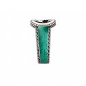 Anello con motivo G intrecciata in argento 925 e smalto turchese