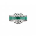 Anello con motivo G intrecciata in argento 925 e smalto turchese