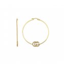 Orecchini a cerchio GG Running in oro giallo 18k e diamanti