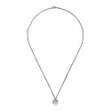 Collana con pendente a motivo cuore in argento 925 e smalto rosso
