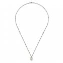 Collana con ciondolo motivo cuore in argento 925 e smalto azzurro