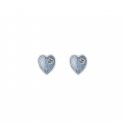Orecchini con motivo a cuore in argento 925 e smalto azzurro