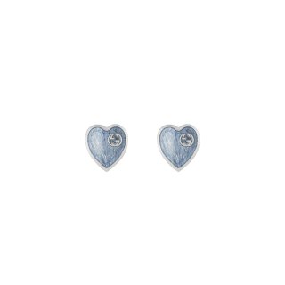 Orecchini con motivo a cuore in argento 925 e smalto azzurro