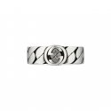 Anello con motivo G intrecciata in argento 925