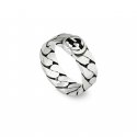 Anello con motivo G intrecciata in argento 925
