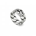 Anello con motivo G intrecciata in argento 925