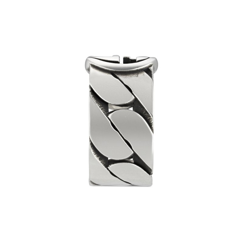 Anello con motivo G intrecciata in argento 925