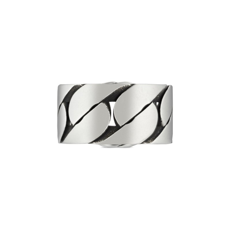 Anello con motivo G intrecciata in argento 925
