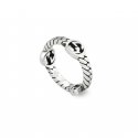 Anello con motivo G intrecciata in argento 925