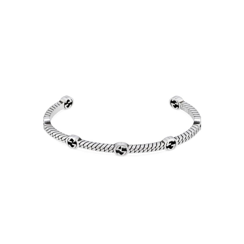 Bracciale con motivo G intrecciata in argento sterling