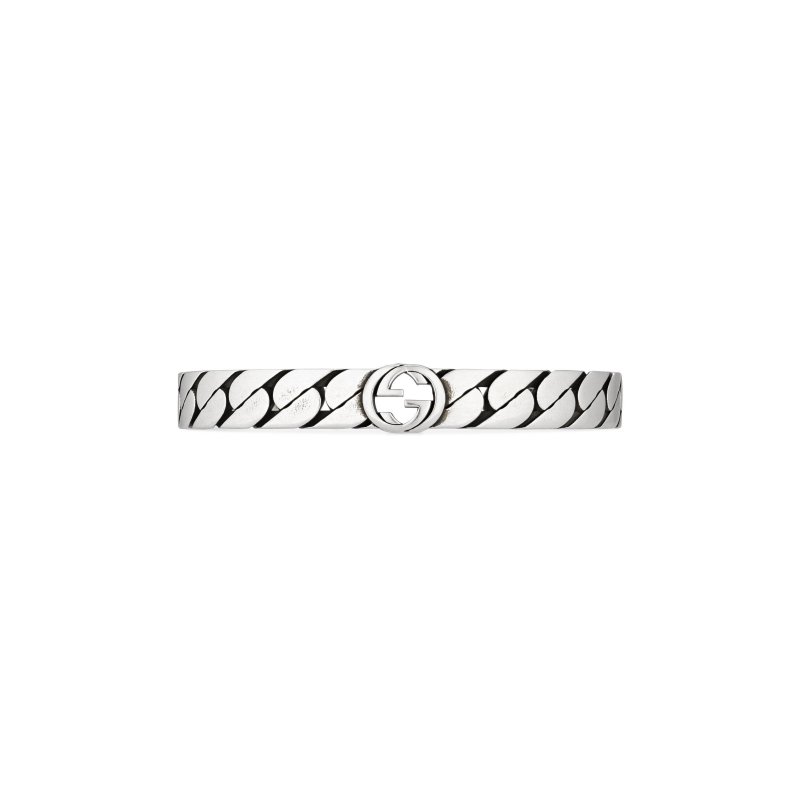 Bracciale con motivo G intrecciata in argento sterling